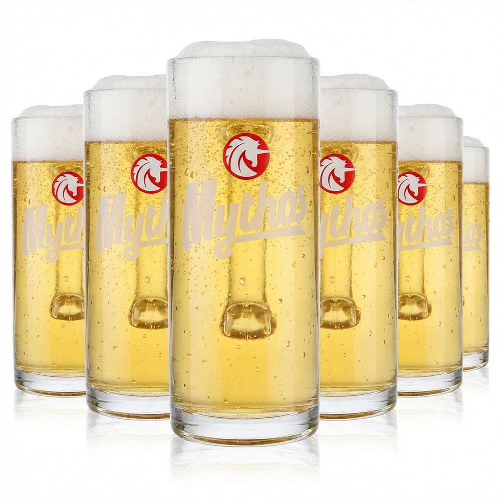 6x szklanka do piwa Mythos 0,5 l kufel do piwa kufel do piwa kufel do piwa