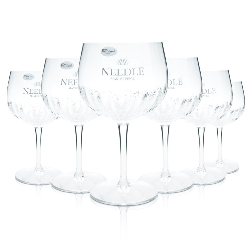 6x szklanka Needle Gin 0,8 l Szklanka balonowa Gin Tonic Relief Zestaw szklanek do aperitifu