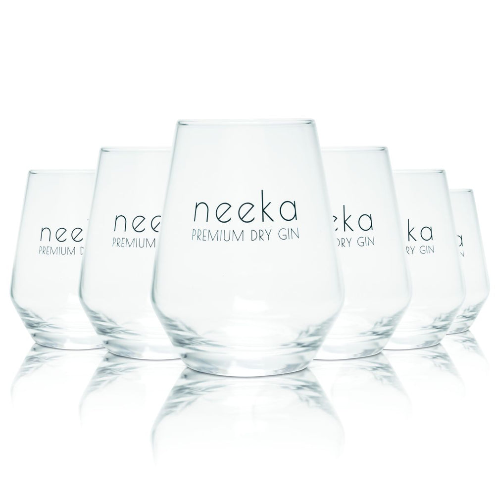 6x Neeka Gin Glass 0.38l Tumbler Glasses Longdrink Gin Tonic Glasses Set Aperitif