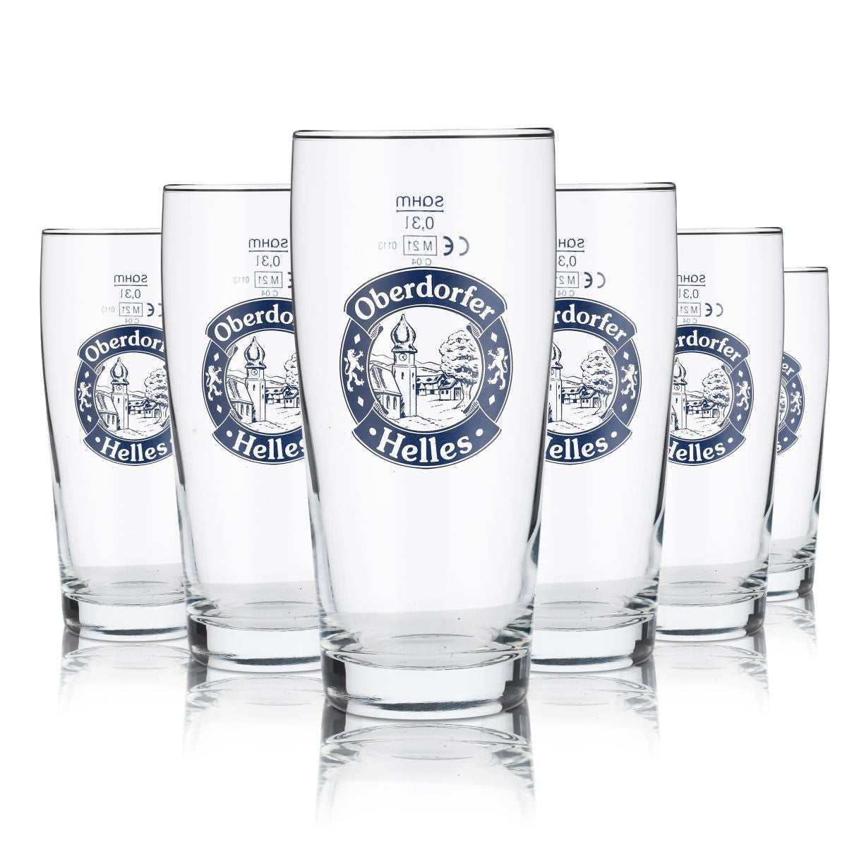 6x Oberdorfer Glas 0,3 l Willi Becher Jasne piwo Zestaw szklanek Browar Gastronomia