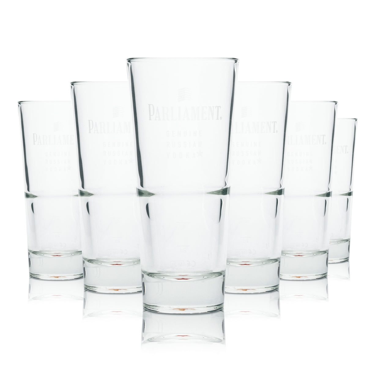 6x Parliament Vodka Glass 0,3l Longdrink Stacking Bar Glasses Russian Gastro Club Bar