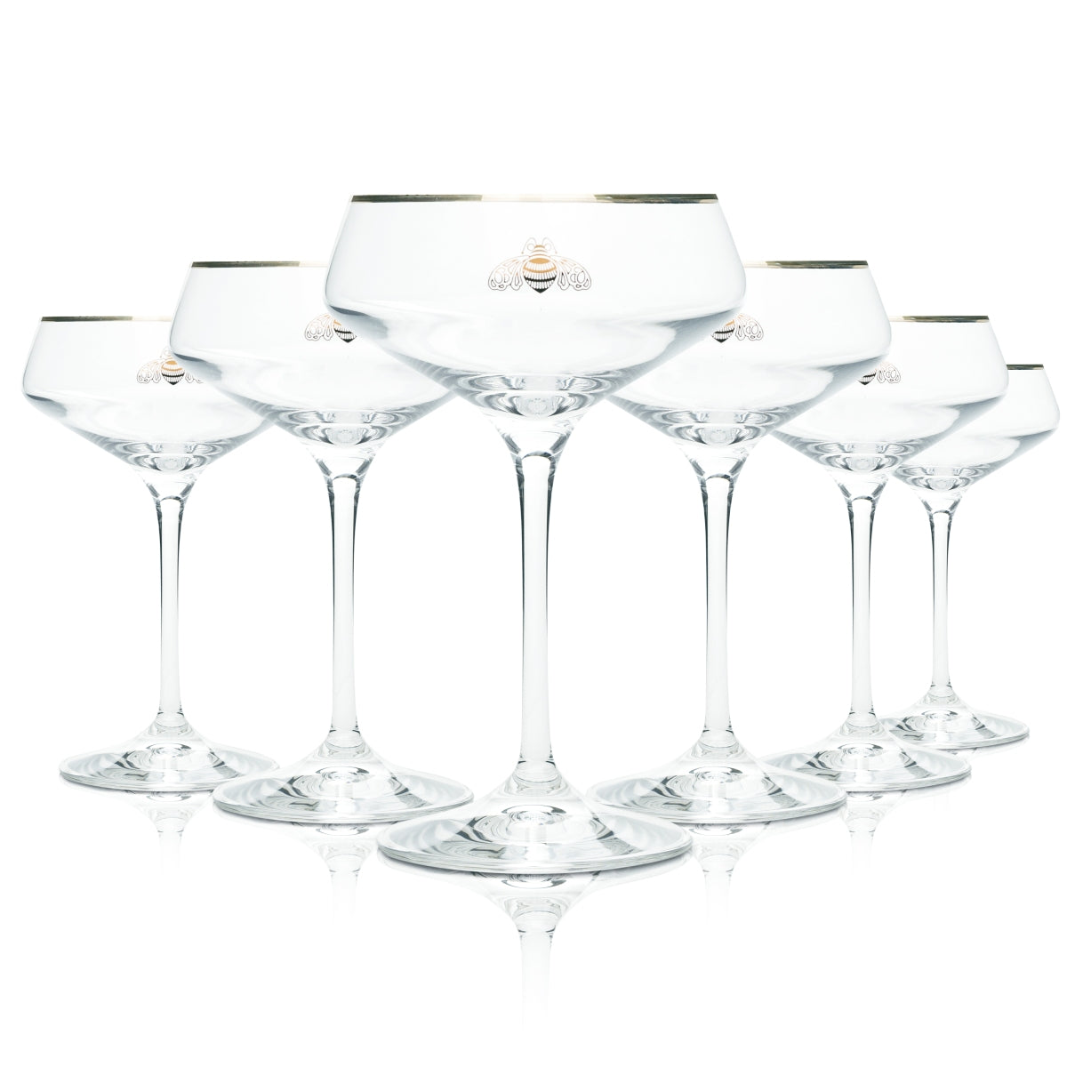6x Patron Tequila Glass 0,33l Margarita Gold Rim Kieliszki koktajlowe Champus