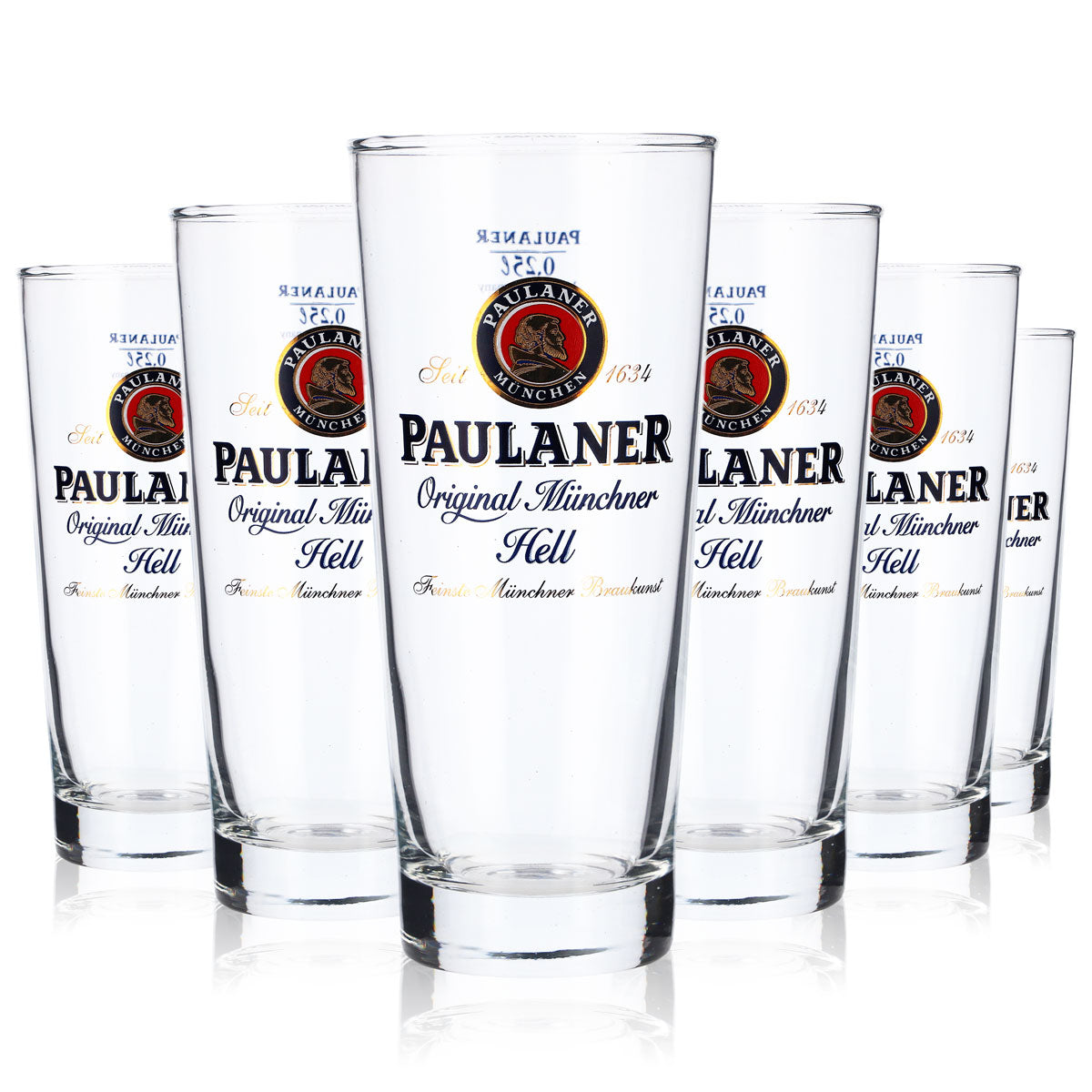 6x szklanka do piwa Paulaner 0,25 l Kubki do piwa Frankonia Original Münchner Hell – Widok 5