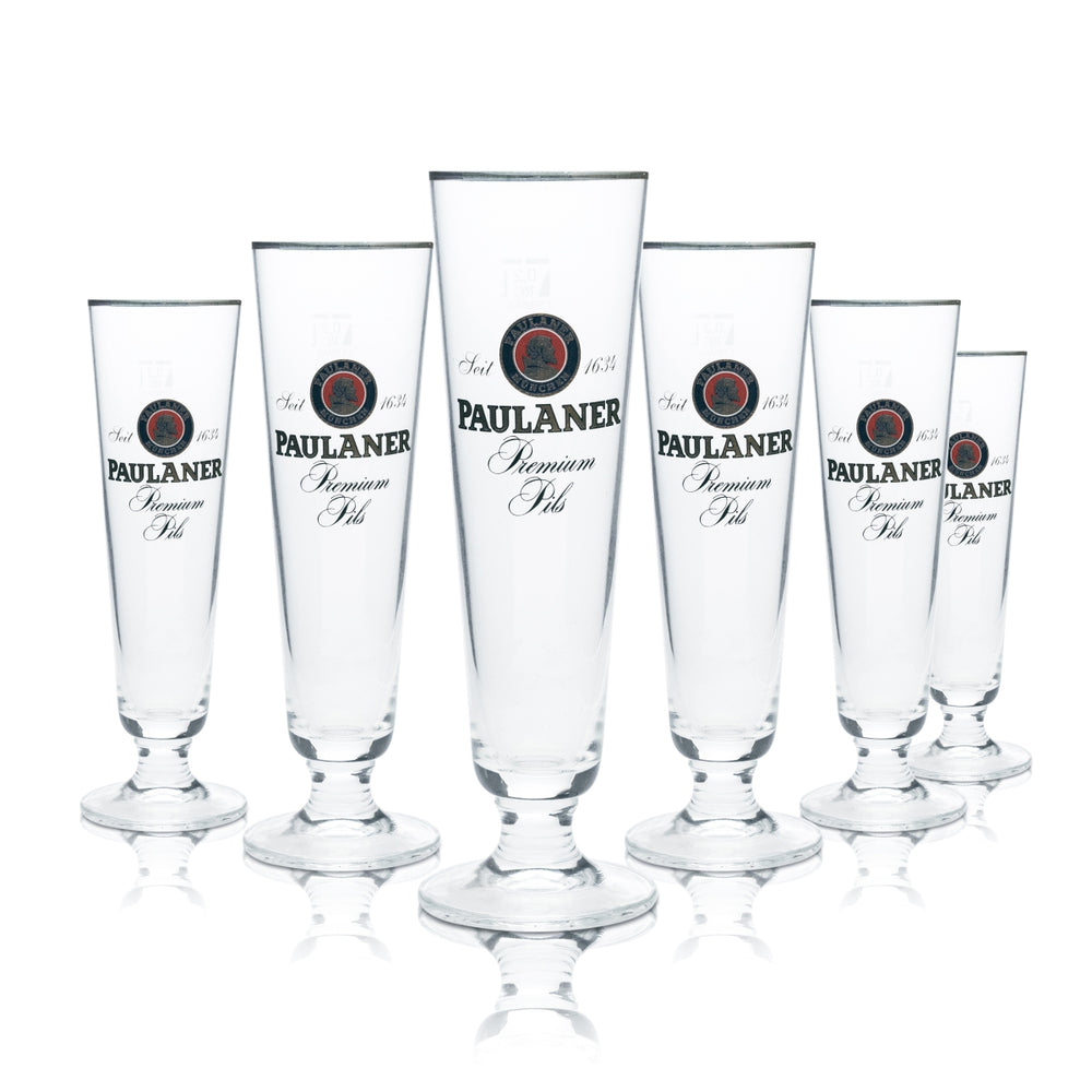 6x Paulaner szklanka do piwa 0.2l kielich tulipan złoty brzeg szklanki pilsner gastro browar bar