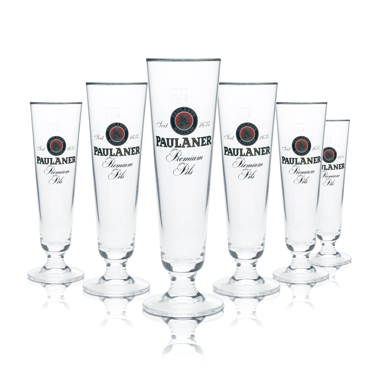 6x Paulaner szklanka do piwa 0.2l kielich tulipan złoty brzeg szklanki pilsner gastro browar bar