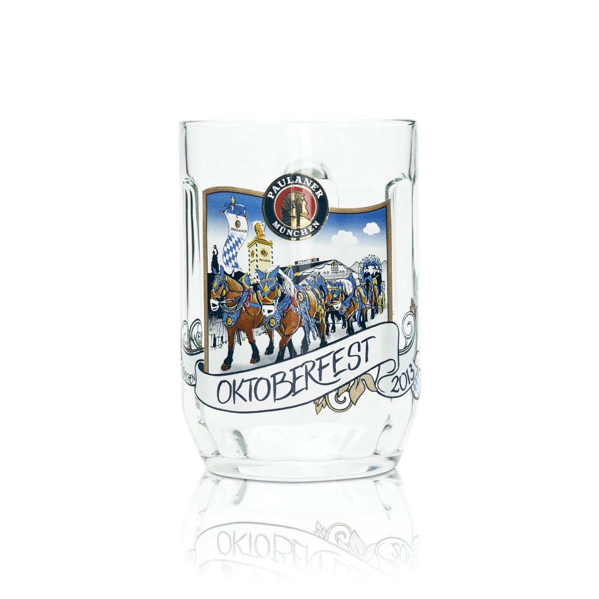 6x szklanka do piwa Paulaner 0,5 l dzbanek Oktoberfest 2008 Monachium szklanki kolekcjonerskie dzbanki – Widok 2
