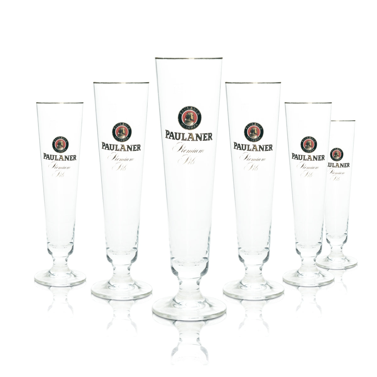 6x Paulaner szklanka do piwa 0,3l złota obręcz Rastal szklanka do piwa Tulip Pils Helles