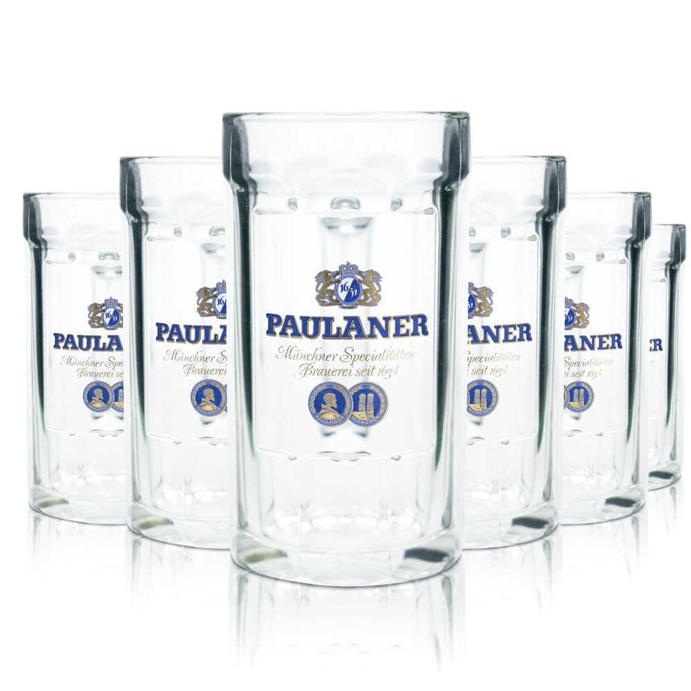 6x Paulaner szklanka do piwa 0,4 litra kufel konturowy zestaw szklanek do piwa browar