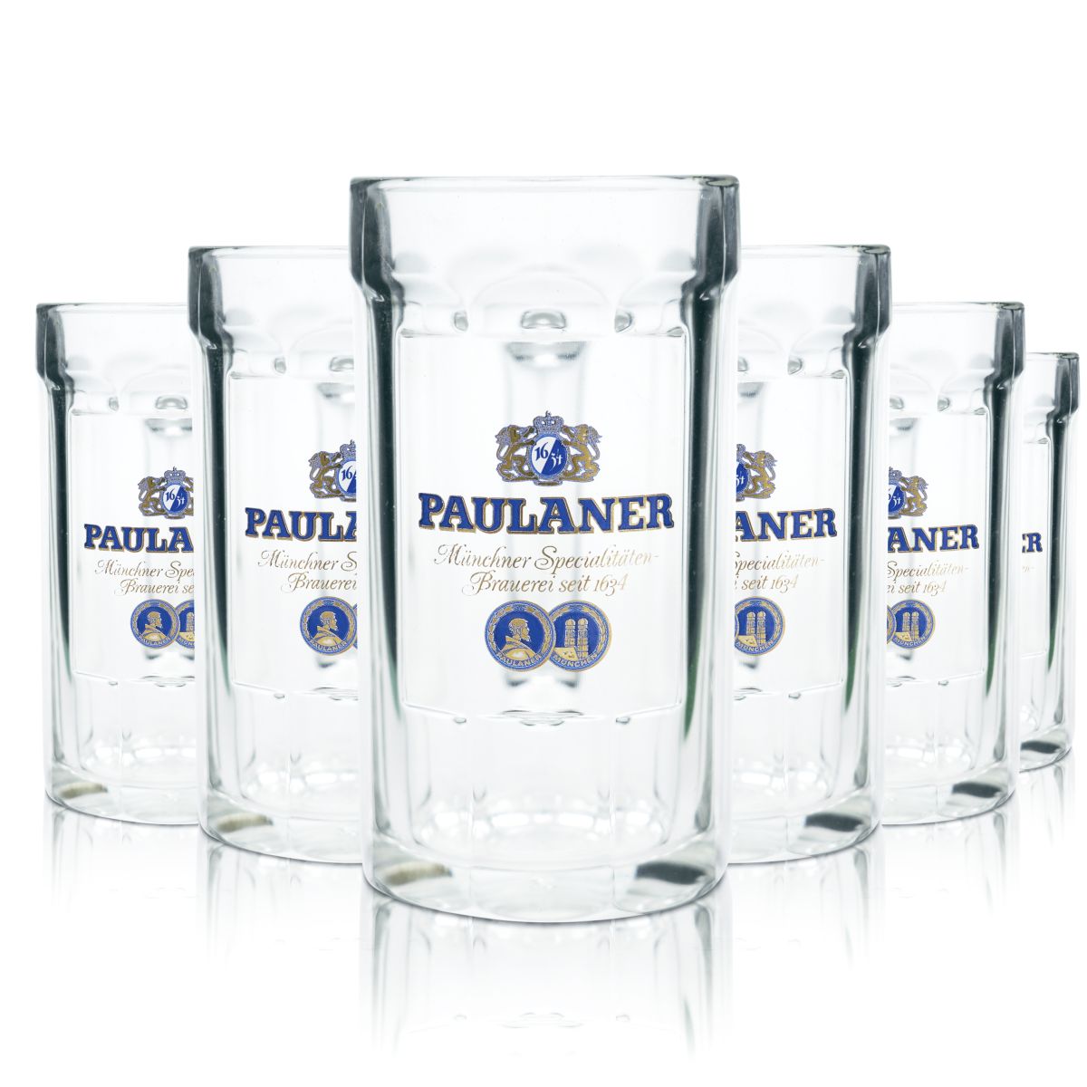 6x Paulaner szklanka do piwa 0,4 litra kufel konturowy zestaw szklanek do piwa browar