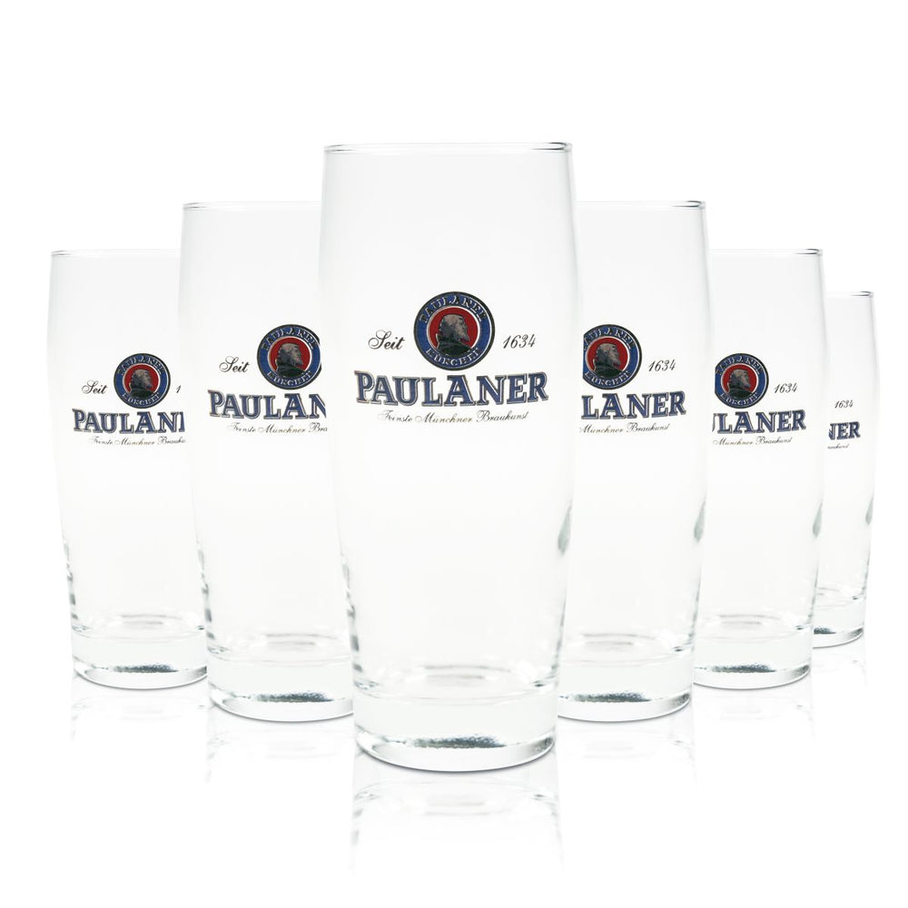 6x Paulaner szklanka do piwa 0,5l kalibrowana Willi kufel szklanki Monachium browar Bawaria