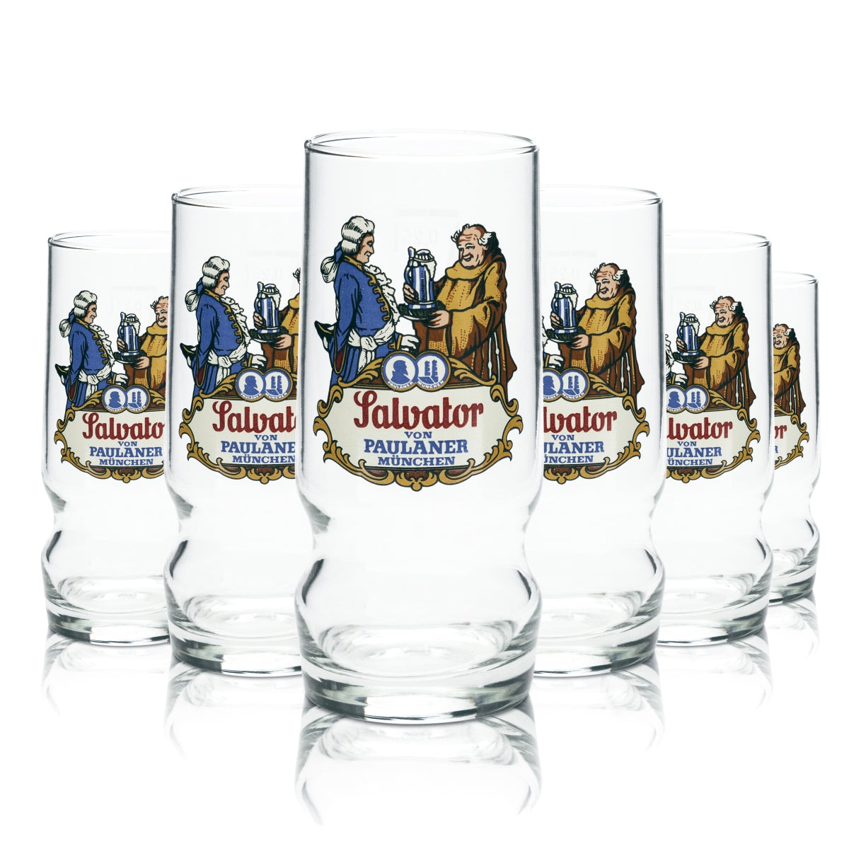 6x Paulaner Szklanka 0,25l Kufel do piwa Salvator Browar Bawaria Bar Kolekcjonerski