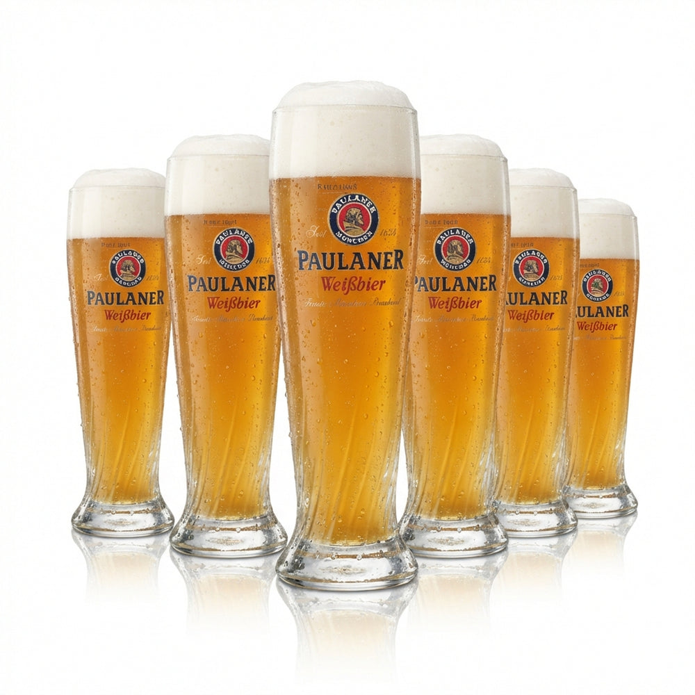 6x Paulaner szklanka do piwa pszenicznego 0,3l drożdżowa kryształowa szklanka do piwa pszenicznego Monachium Bawaria Gastro