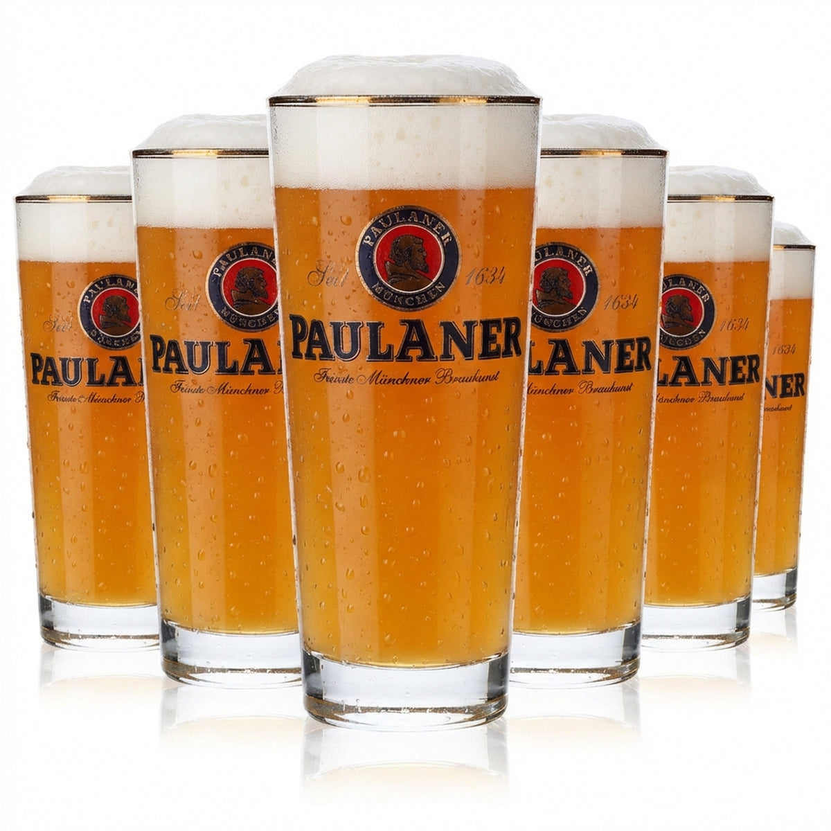 6x Paulaner Weissbier Szklanka do piwa Szklanki Frankonia 0,3 l Kubek Willi