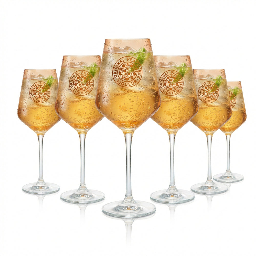 6x kieliszek do wina Peachtree 0,35 l Kieliszki do aperitifów Kieliszki koktajlowe Fizzy Peachtree Longdrink