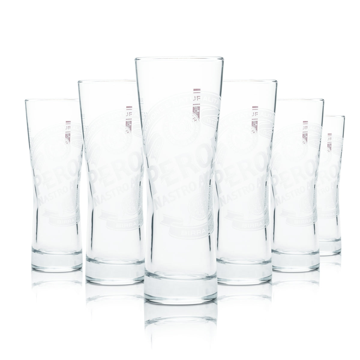 6x szklanka do piwa Peroni 0,2l Charakterystyczne szklanki Nastro Azzuro Brewery Włochy
