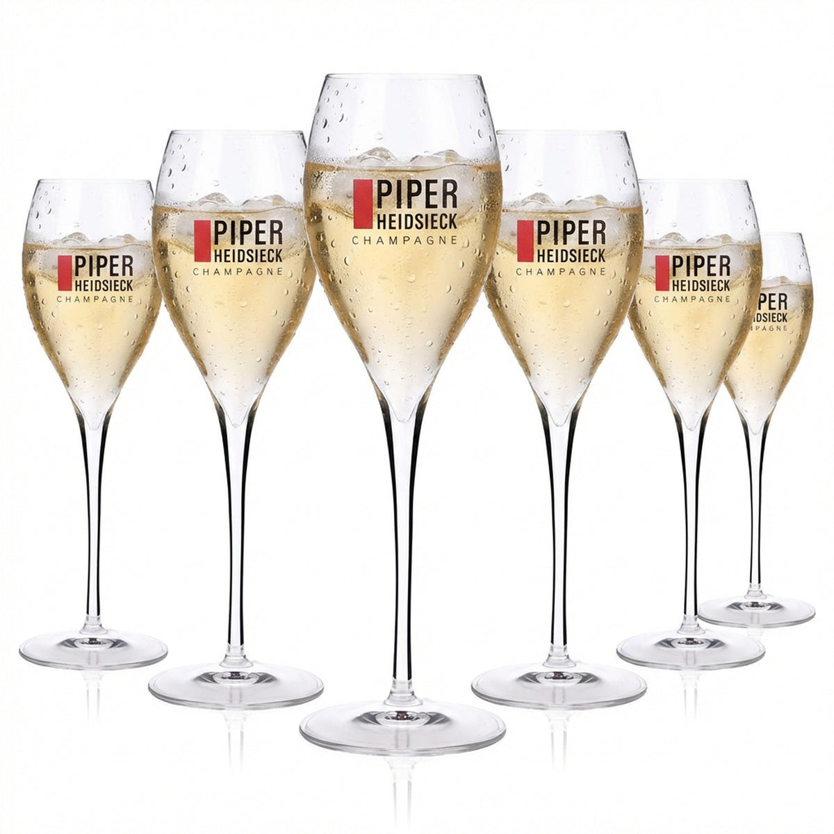 6x Piper-Heidsieck Szklanka do szampana 0,17 l Flute Czerwony prostokąt Lehmann Opale 17