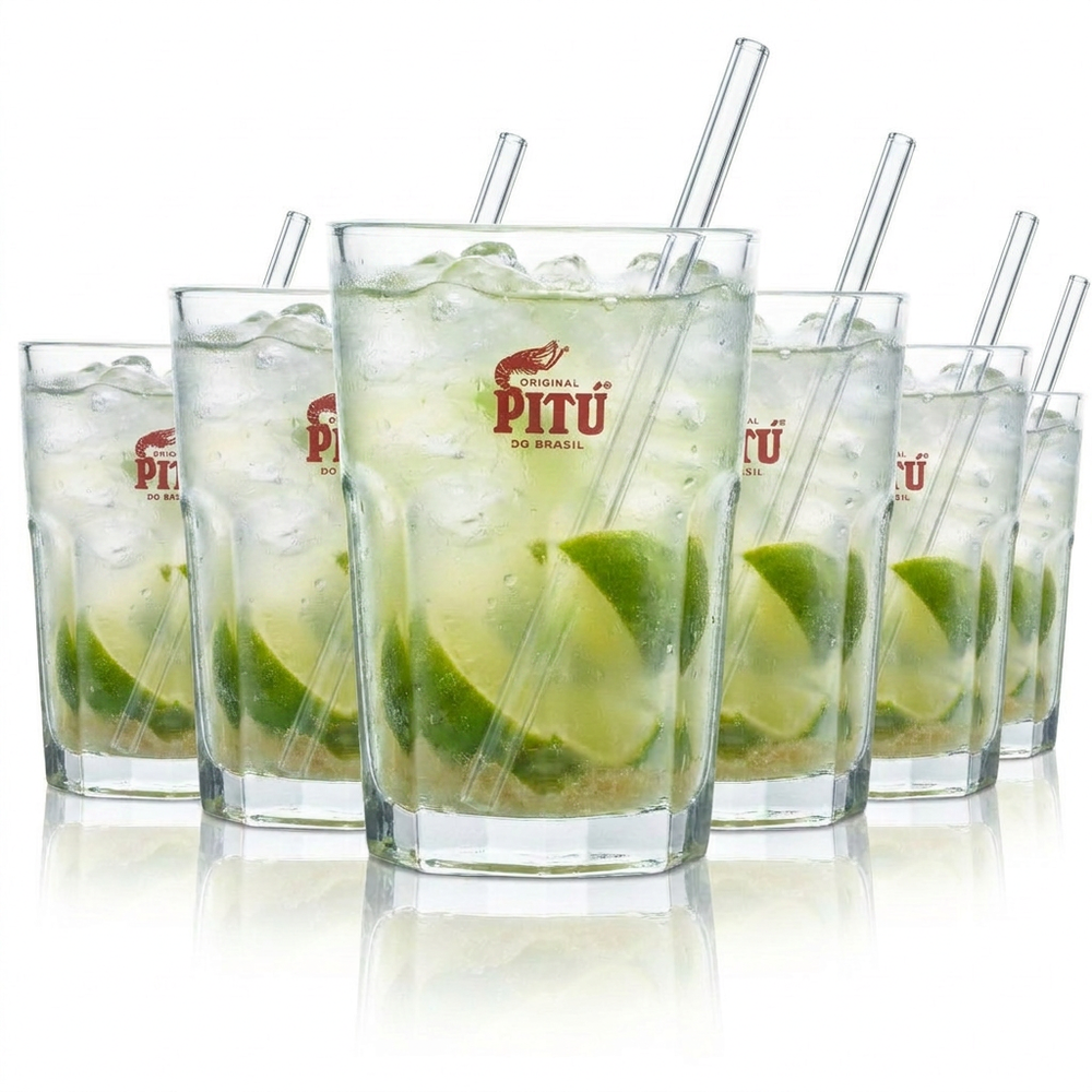 6x Pitu Cachaca Szklanka 0,3l Longdrink Koktajl Caipi Mojito Szklanki Bar Gastro Rum