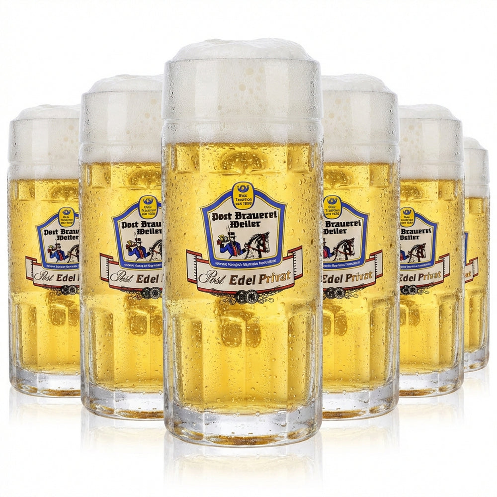 6x Post Brauerei Weiler Szklanka do piwa Bierkrug 0,5 l Rastal Falkenstein