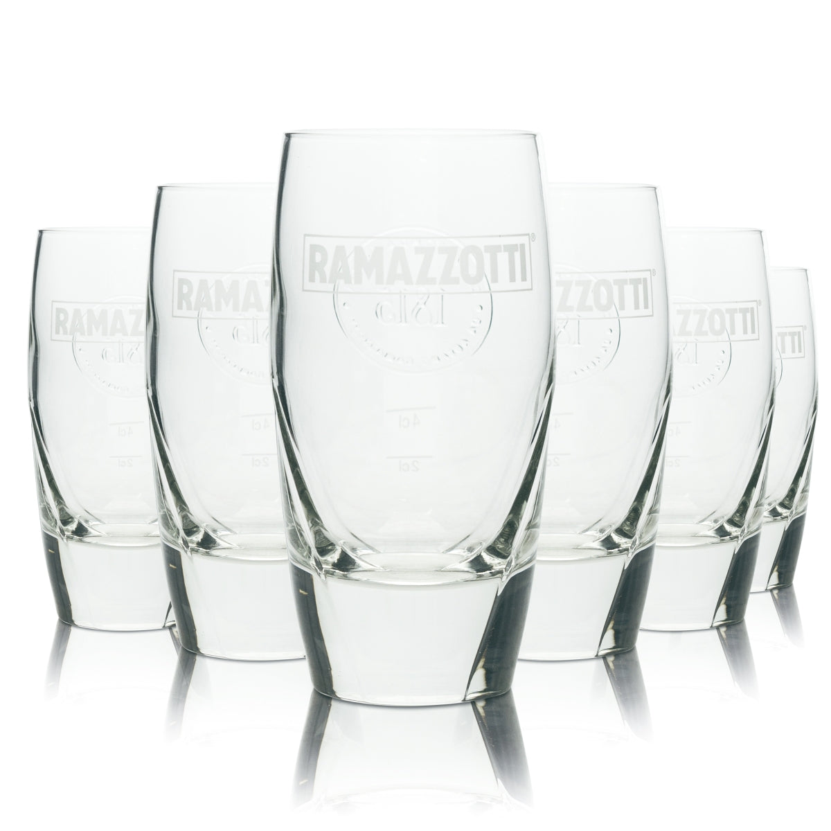 6x Ramazzotti Szklanka 0,2l Tumbler Crema Relief Szklanki Gastro Amaro Cappucino 1815