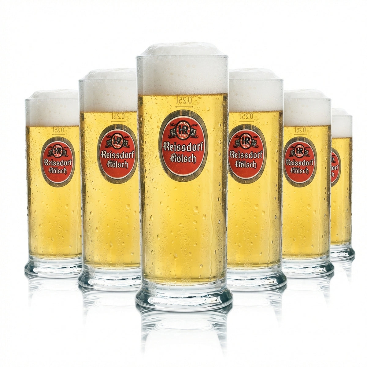 6x szklanka do piwa Reissdorf 0.25l Kölsch kufel barowy szklanka Kolonia Kölsch szklany piwowar