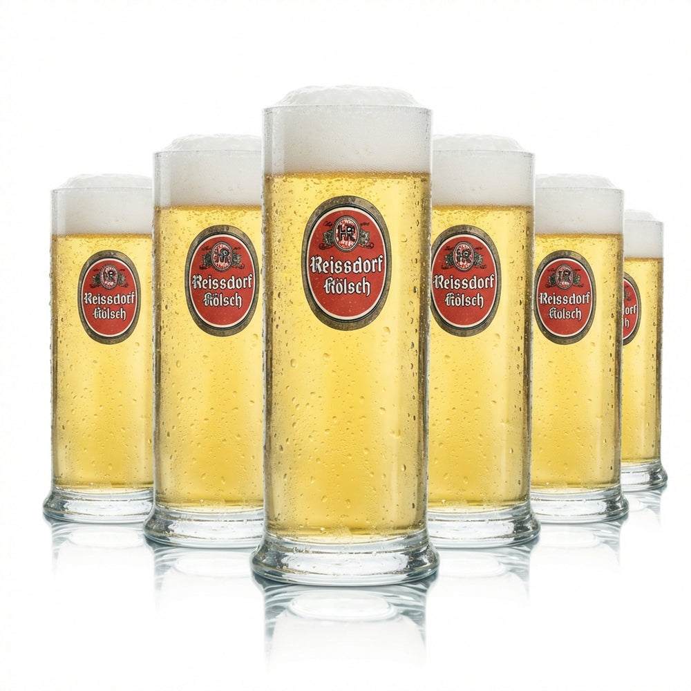 6x szklanka do piwa Reissdorf 0,3l Kölsch Stange kufel szklany Kolonia Kölsch szklany piwowar