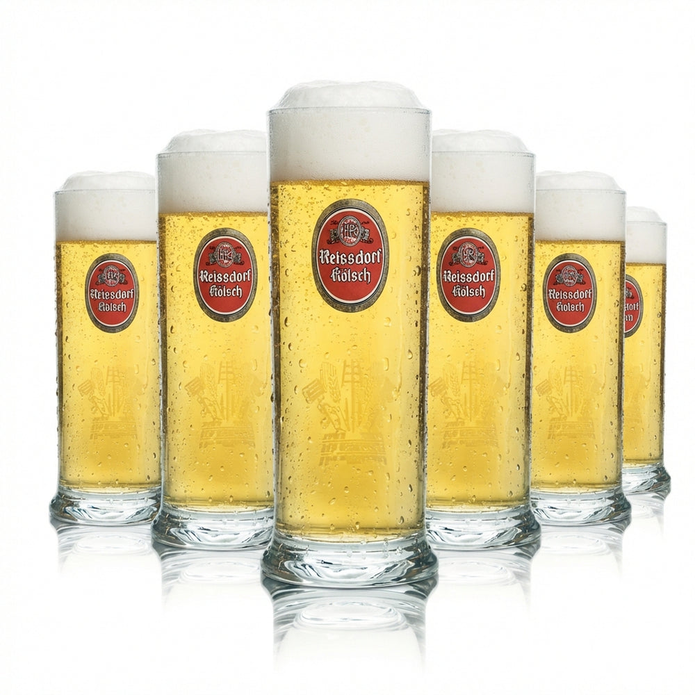 6x Reissdorf szklanka do piwa 0.4l Kölsch szklanki barowe kufle Kolonia Kölsch szklany piwowar