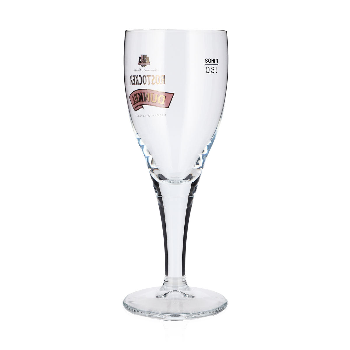 6 szklanek do piwa z Rostocku, 0,3 l, w kształcie pucharu, ciemnoczerwone logo „Sahm” – Widok 4