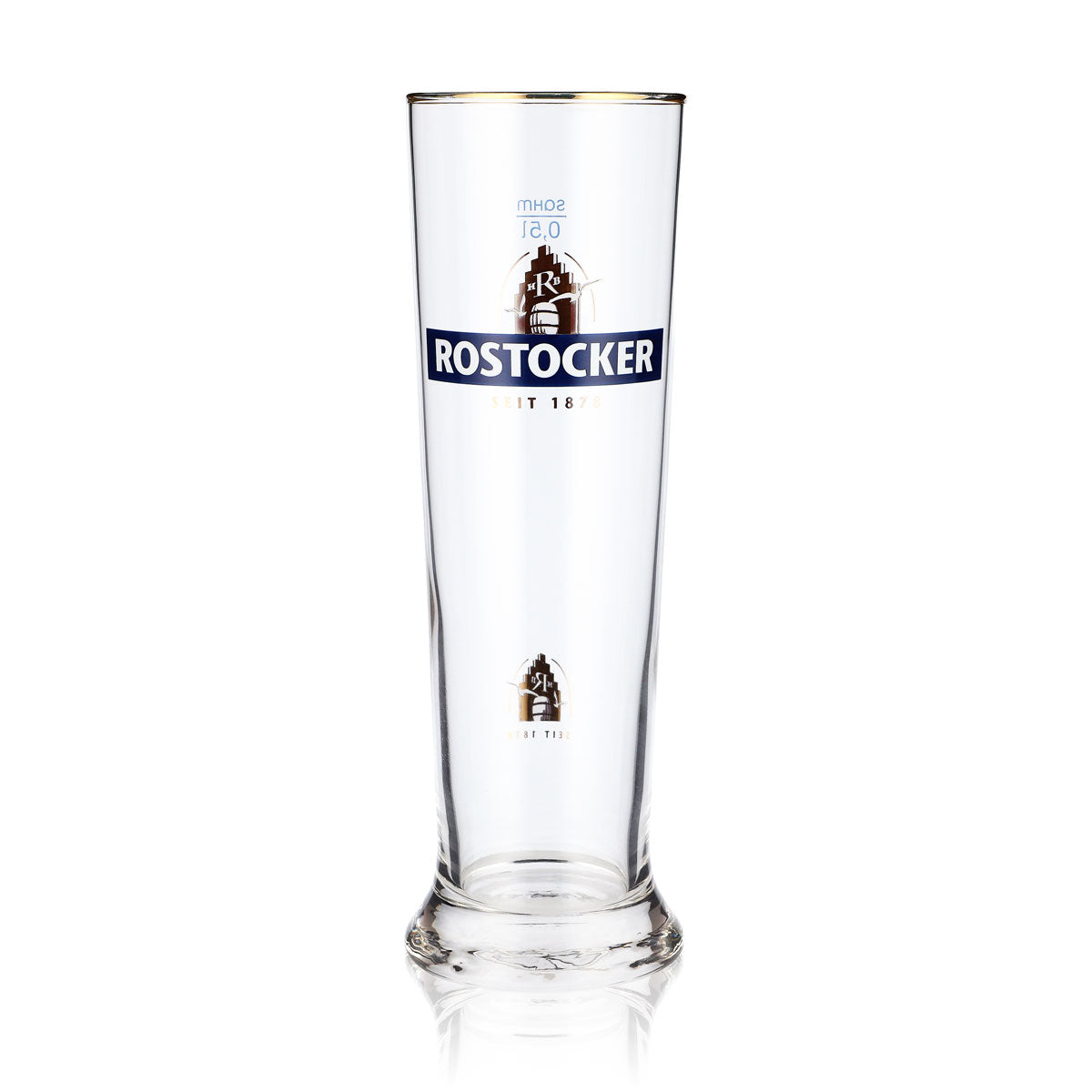 6x szklanki do piwa Rostocker Bier Glas 0,5 l szklanki z złotym brzegiem – Widok 2
