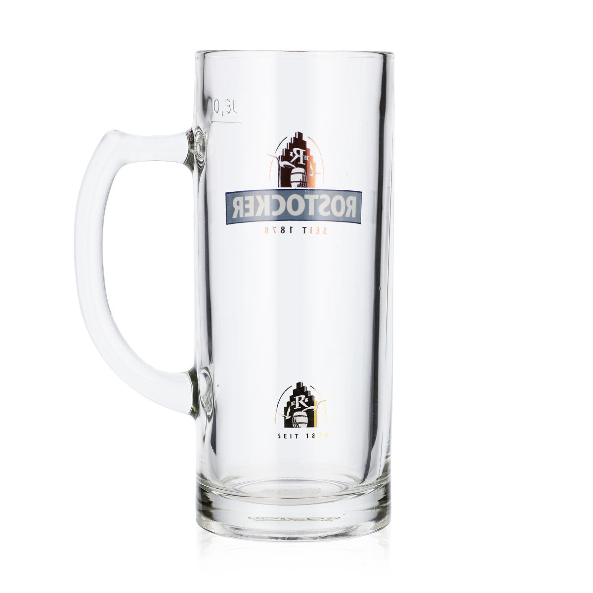 6x szklanka do piwa Rostocker Bier Glas Bierseidel 0,3 l, niebieski dzbanek ze złotym logo Rastal – Widok 4
