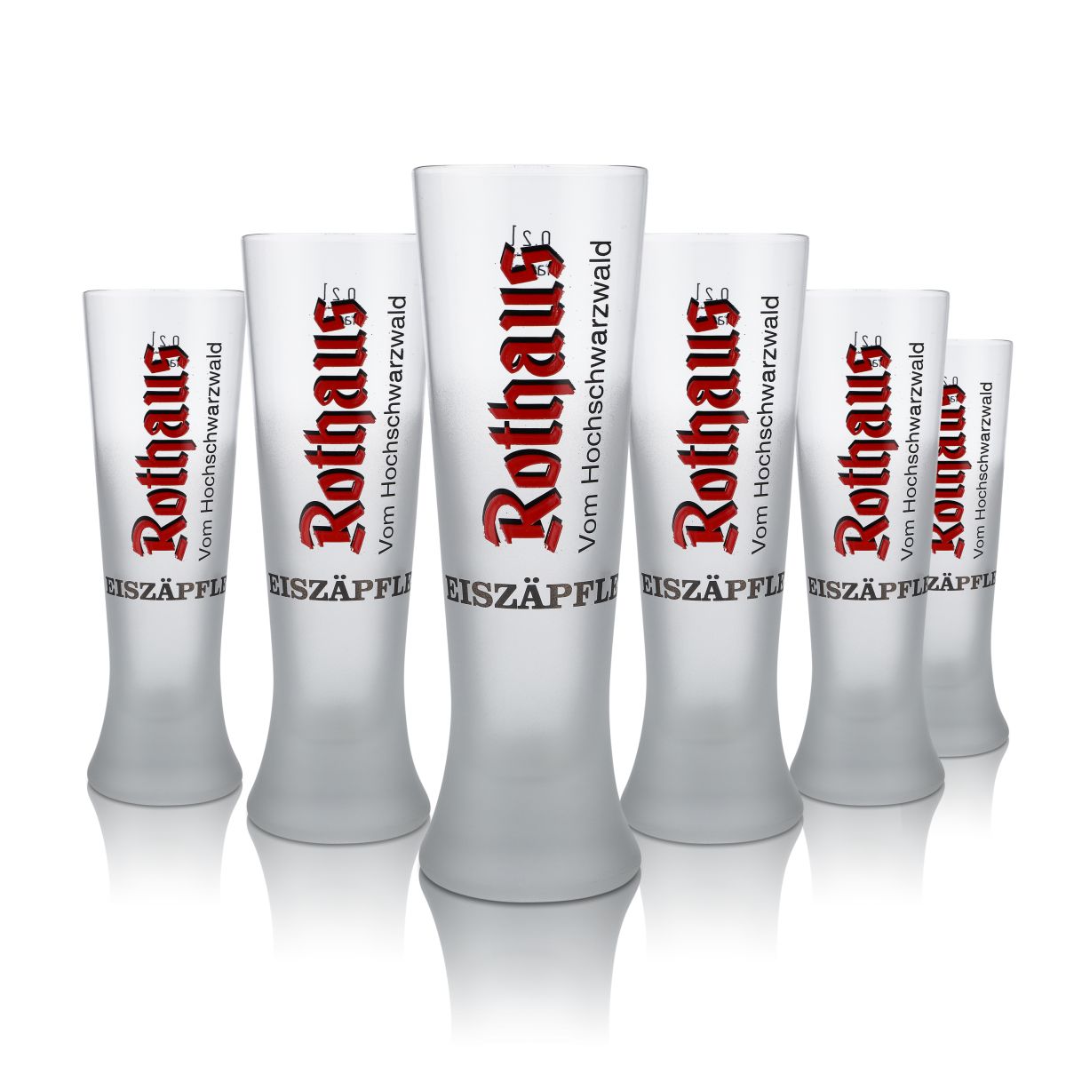 6x Rothaus Eiszäpfle Szklanka 0,2 l Szklanka typu puchar Frosted Design Szklanki Browar Baden