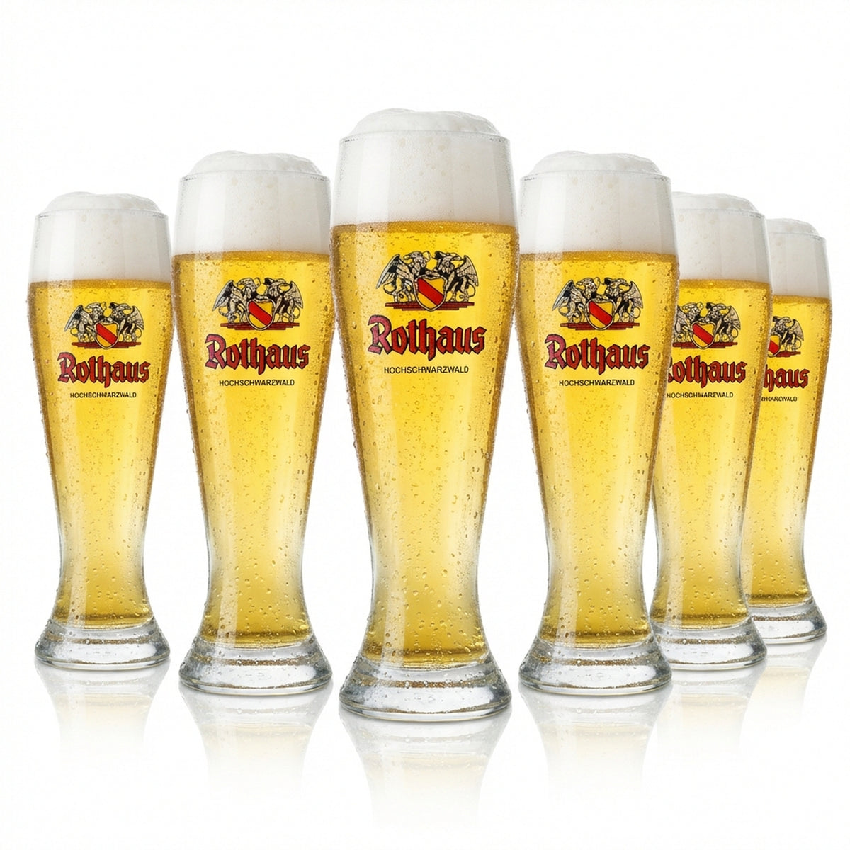 6x Rothaus szklanka 0.5l piwo pszeniczne Hefeweizen szklanki Frosted design browar Baden