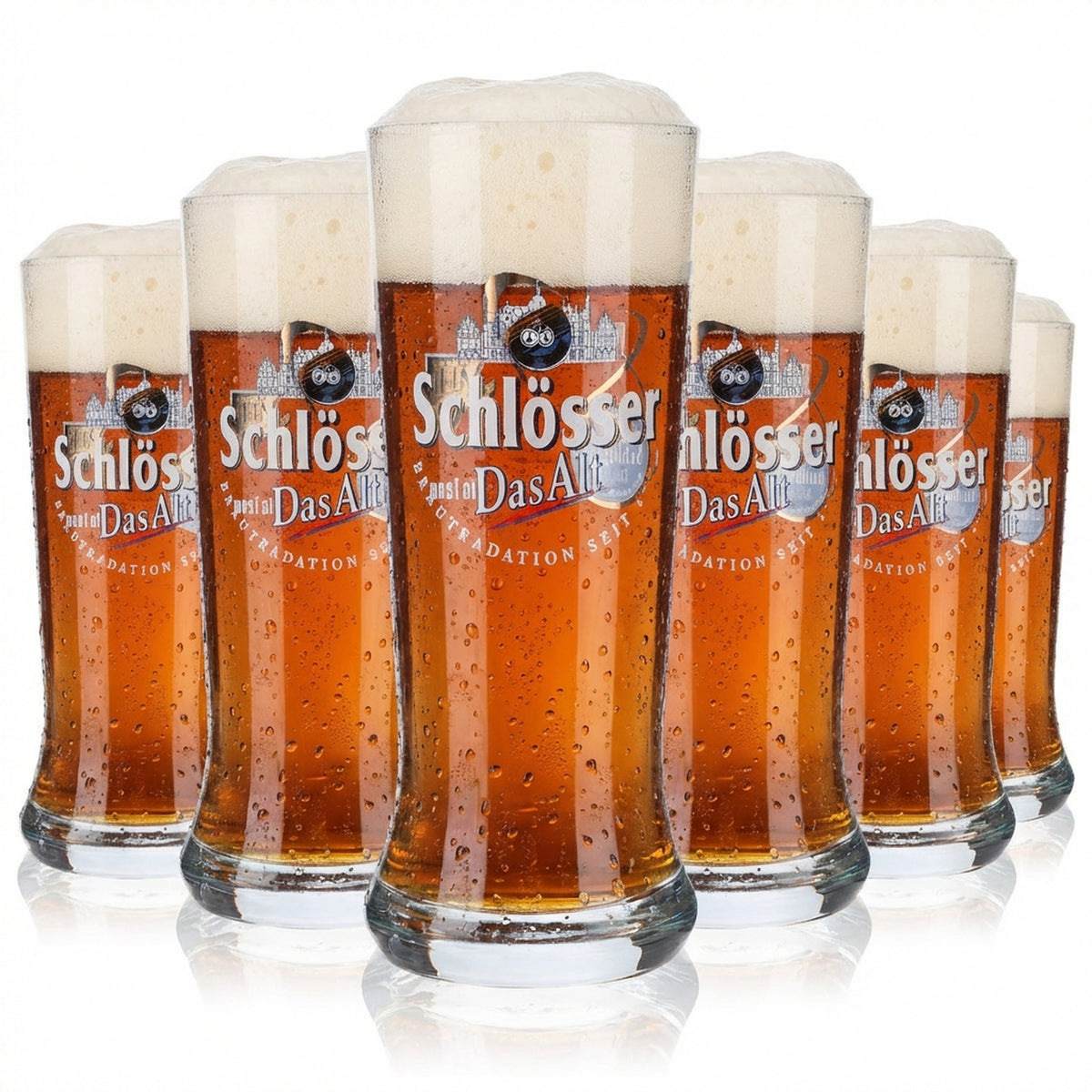 6x zamki Alt Bier Szklanki 0,25 l Szklanki Szklanki z uchwytem „10 lat”