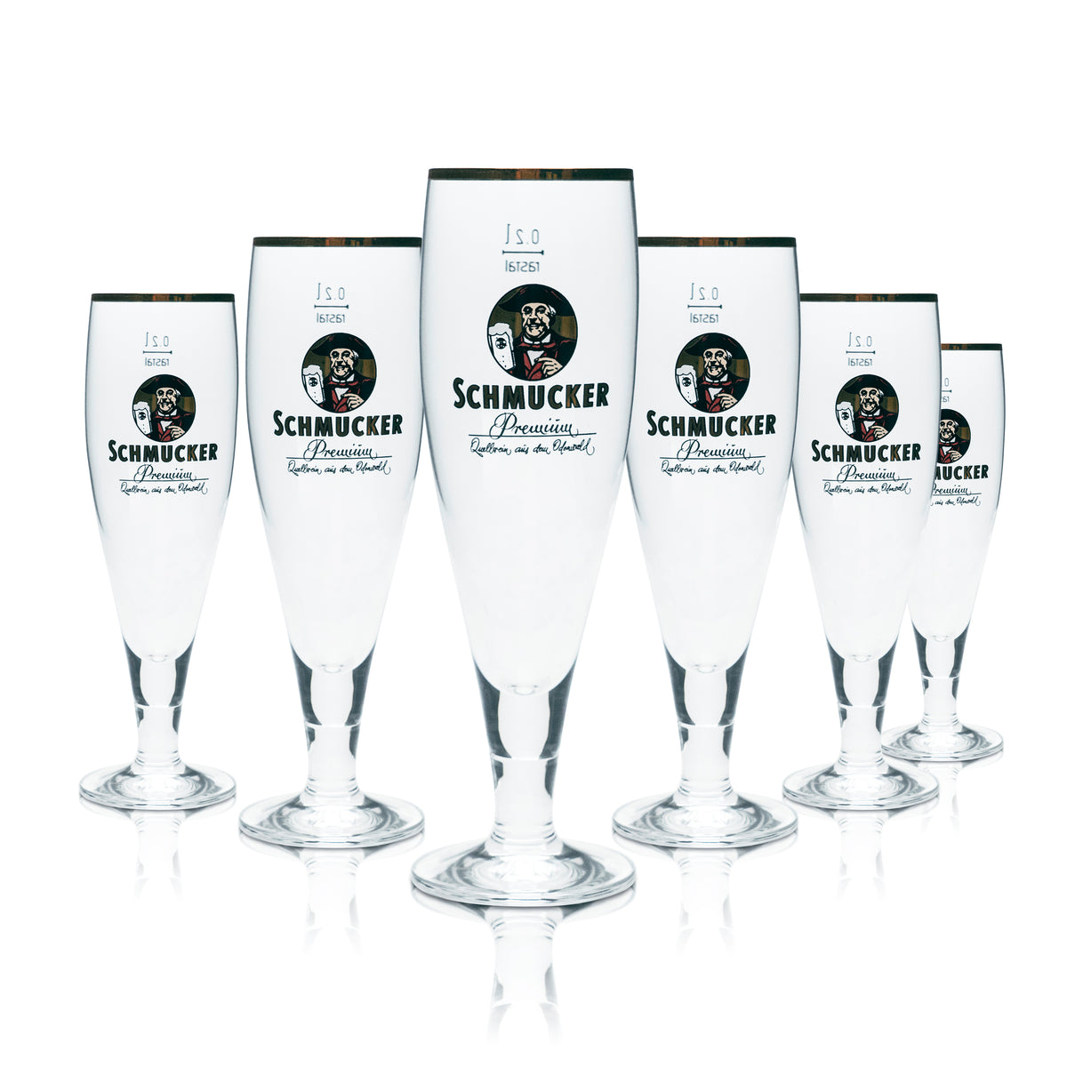 6x Schmucker Beer Glass 0.2l Goblet Tulip Gold Rim Premium Pilsner Glasses Gastro Bar – Widok 6