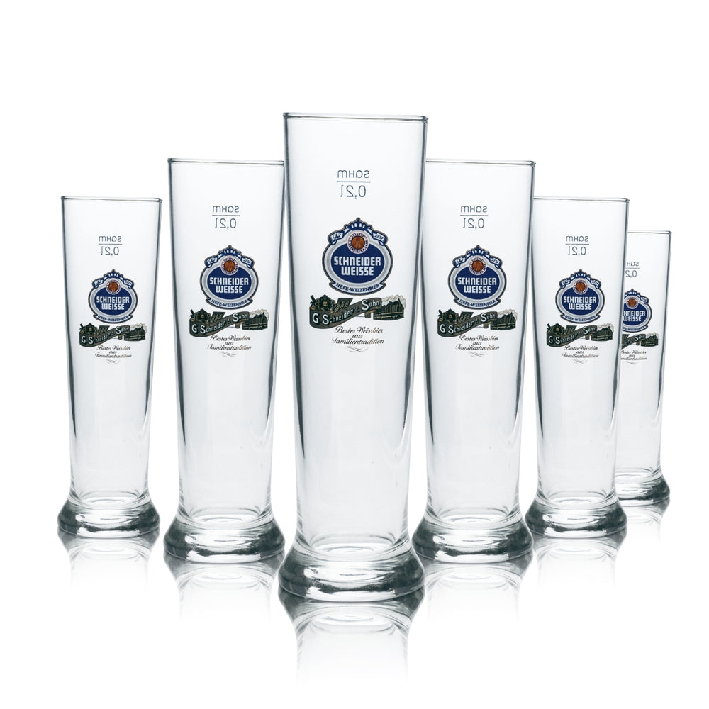 6x Szklanka do piwa Schneider Weisse 0.2l Hefe Weizen szklanki pucharowe Gastro Brauerei Mass