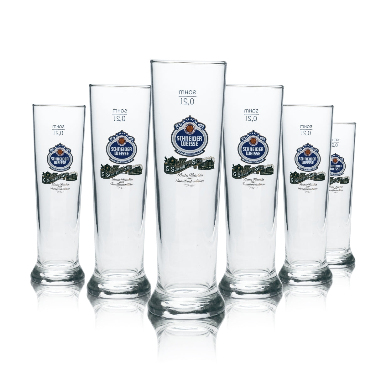 6x Szklanka do piwa Schneider Weisse 0.2l Hefe Weizen szklanki pucharowe Gastro Brauerei Mass