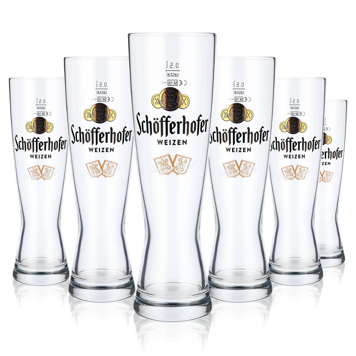6x szklanka do piwa Schöfferhofer 0,5 l Szklanka do piwa pszenicznego „Spritzig Prickelnd” Sahm