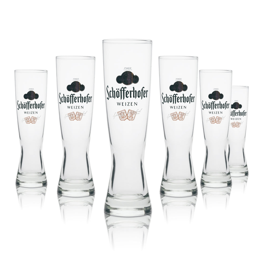 6x Schöfferhofer szklanka do piwa pszenicznego 0,3l drożdżowa kryształowa szklanka do piwa pszenicznego skalibrowana Gastro
