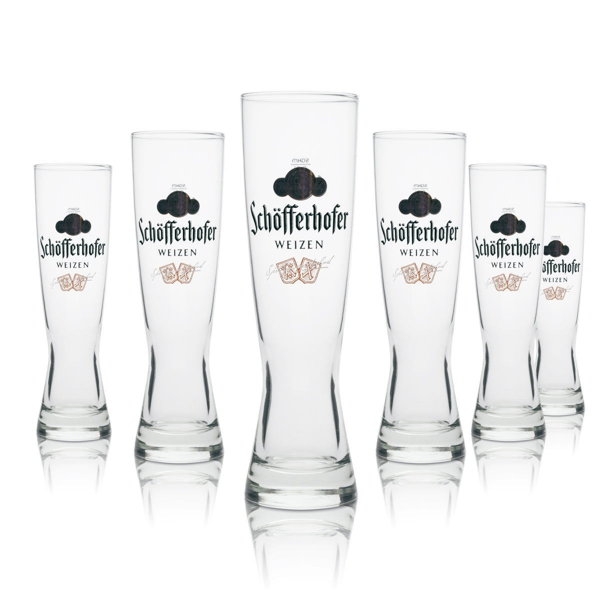 6x Schöfferhofer szklanka do piwa pszenicznego 0,3l drożdżowa kryształowa szklanka do piwa pszenicznego skalibrowana Gastro