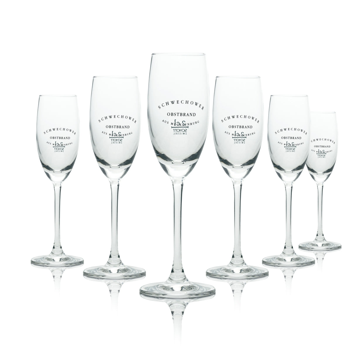 6x Schwechower Obstbrand Szklanka do sznapsa Krótkie szklanki 2 cl Flute Nosing Tasting