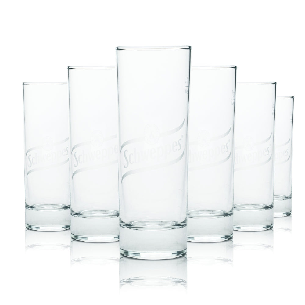 6x Szklanka Schweppes 0,2l Longdrink Tumbler Szklanki Lemonade Softdrink Gastro