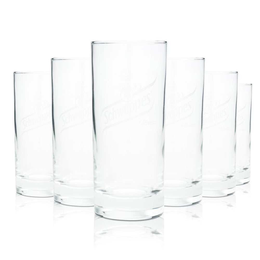 6x szklanki Schweppes 0,2 l Szklanki do drinków długich Szklanki do napojów bezalkoholowych Szklanki do napojów bezalkoholowych