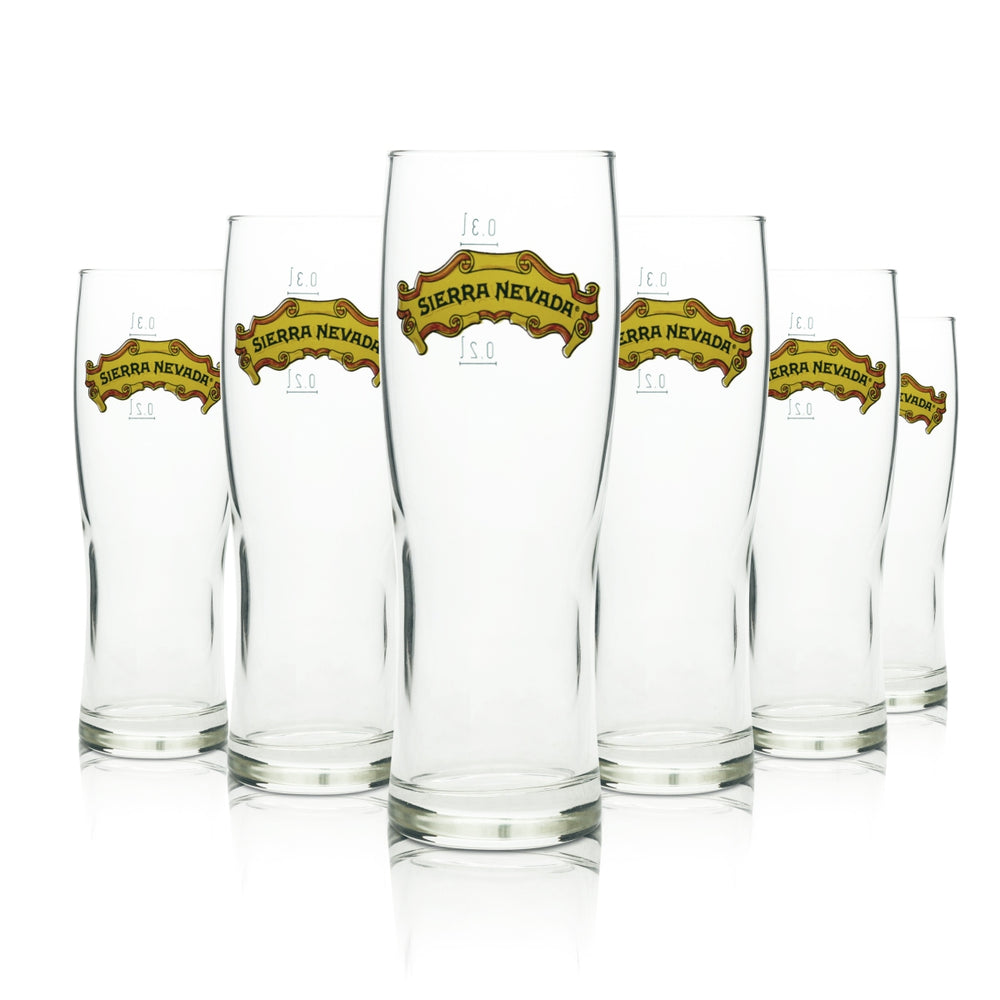 6x Sierra Nevada Beer Glass 0,3l Mug American Pint Glasses Beer Cup Craft Texas