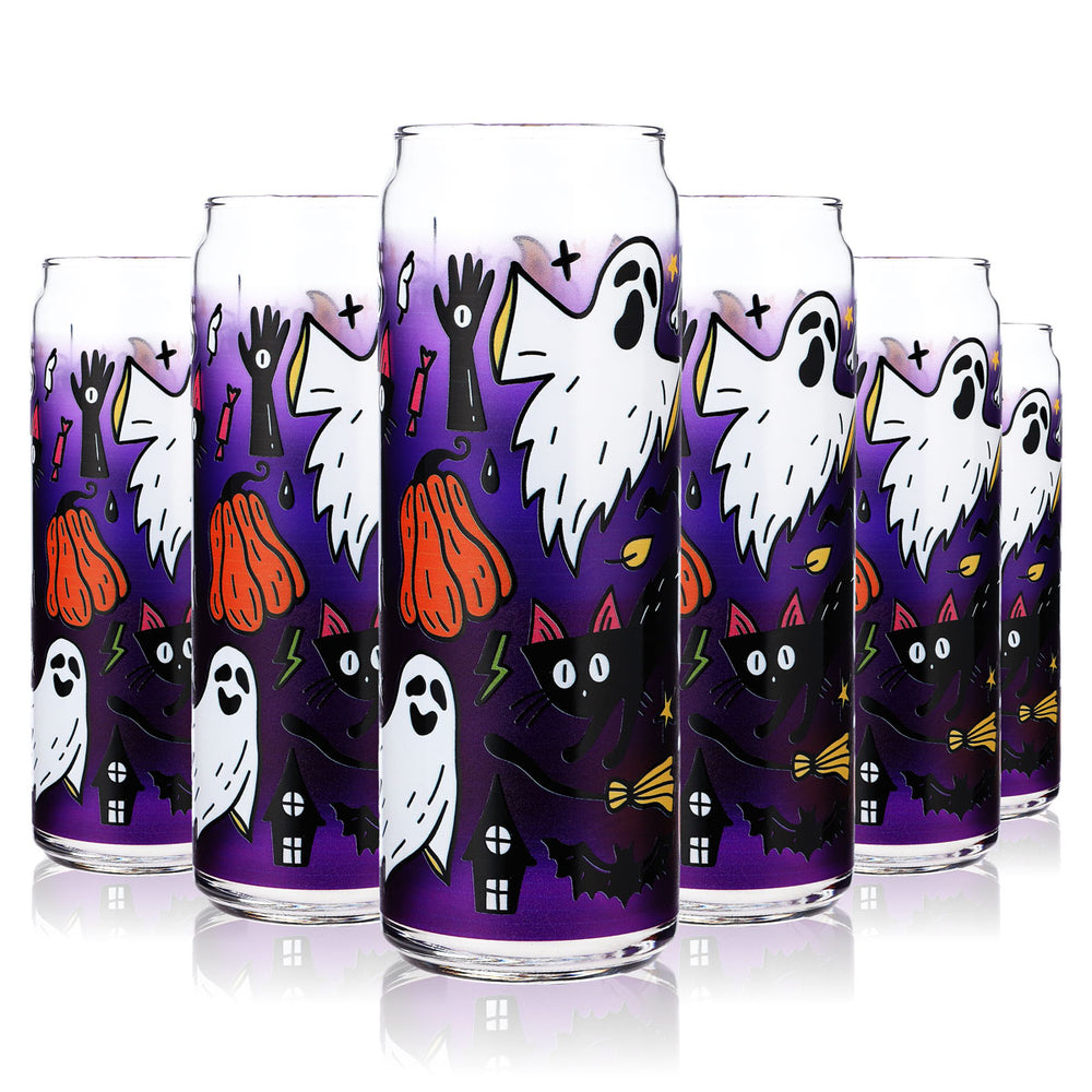 6x szklanka Sipply Can Glass z motywem Halloween Spooky jako nadruk UV 370ml