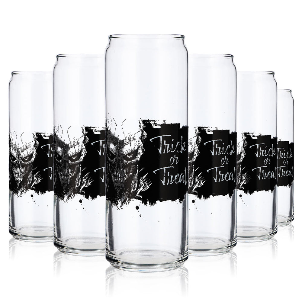 6x szklanka Sipply Can Glass z motywem Halloween Trick or Treat jako nadruk UV 370ml