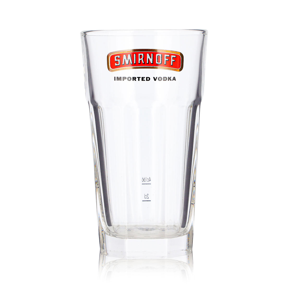 6 szklanek do wódki Smirnoff o pojemności 2 cl + 4 cl na longdrinki – importowana wódka z czerwonym logo – Widok 3