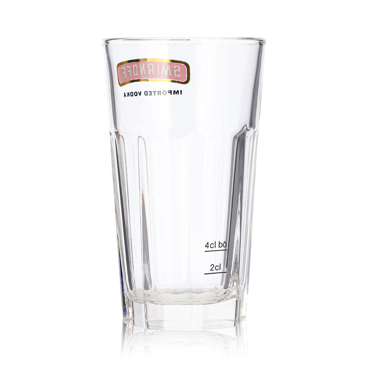 6 szklanek do wódki Smirnoff o pojemności 2 cl + 4 cl na longdrinki – importowana wódka z czerwonym logo – Widok 5