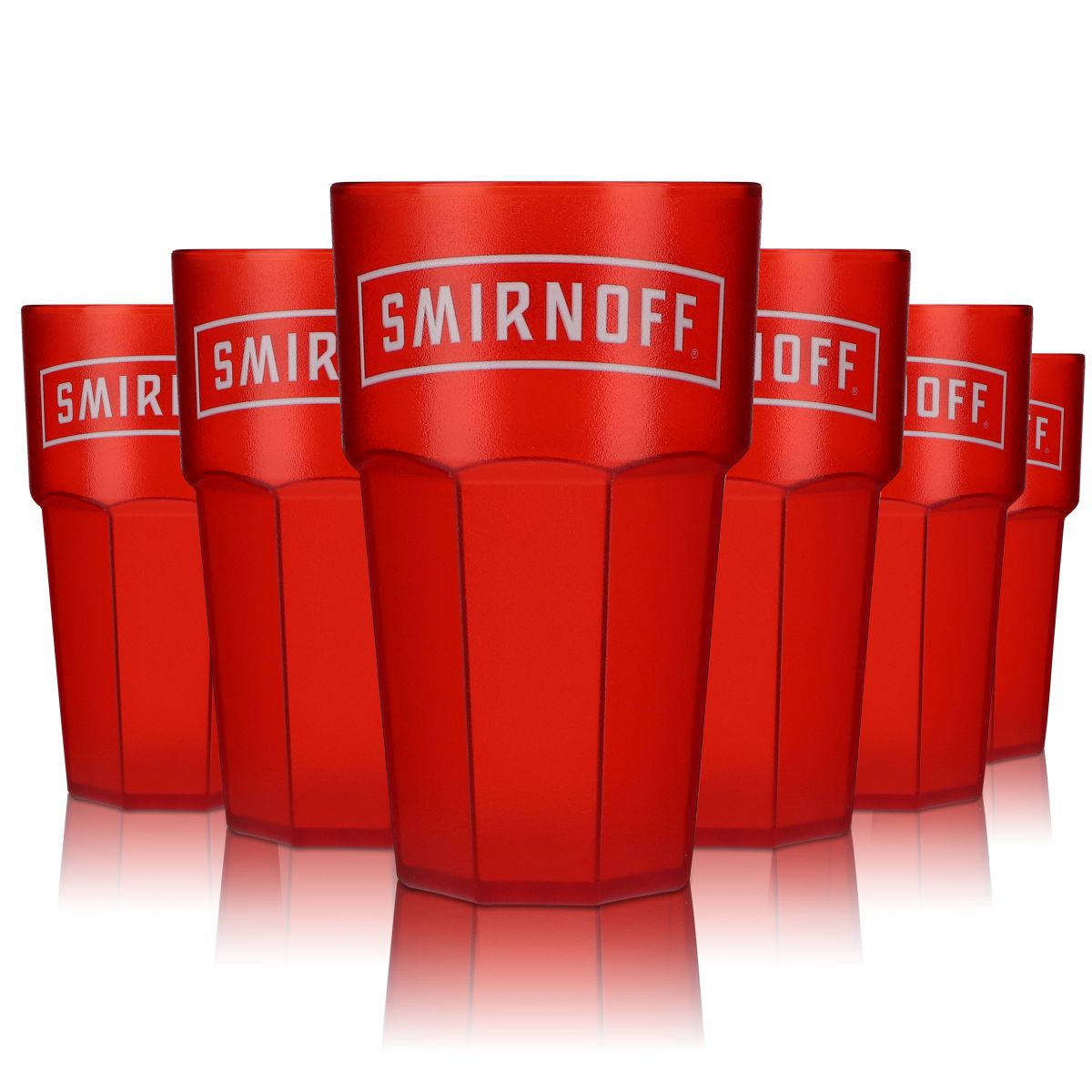 6x Smirnoff Szklanki do wódki Akrylowe kubki plastikowe wersja czerwona