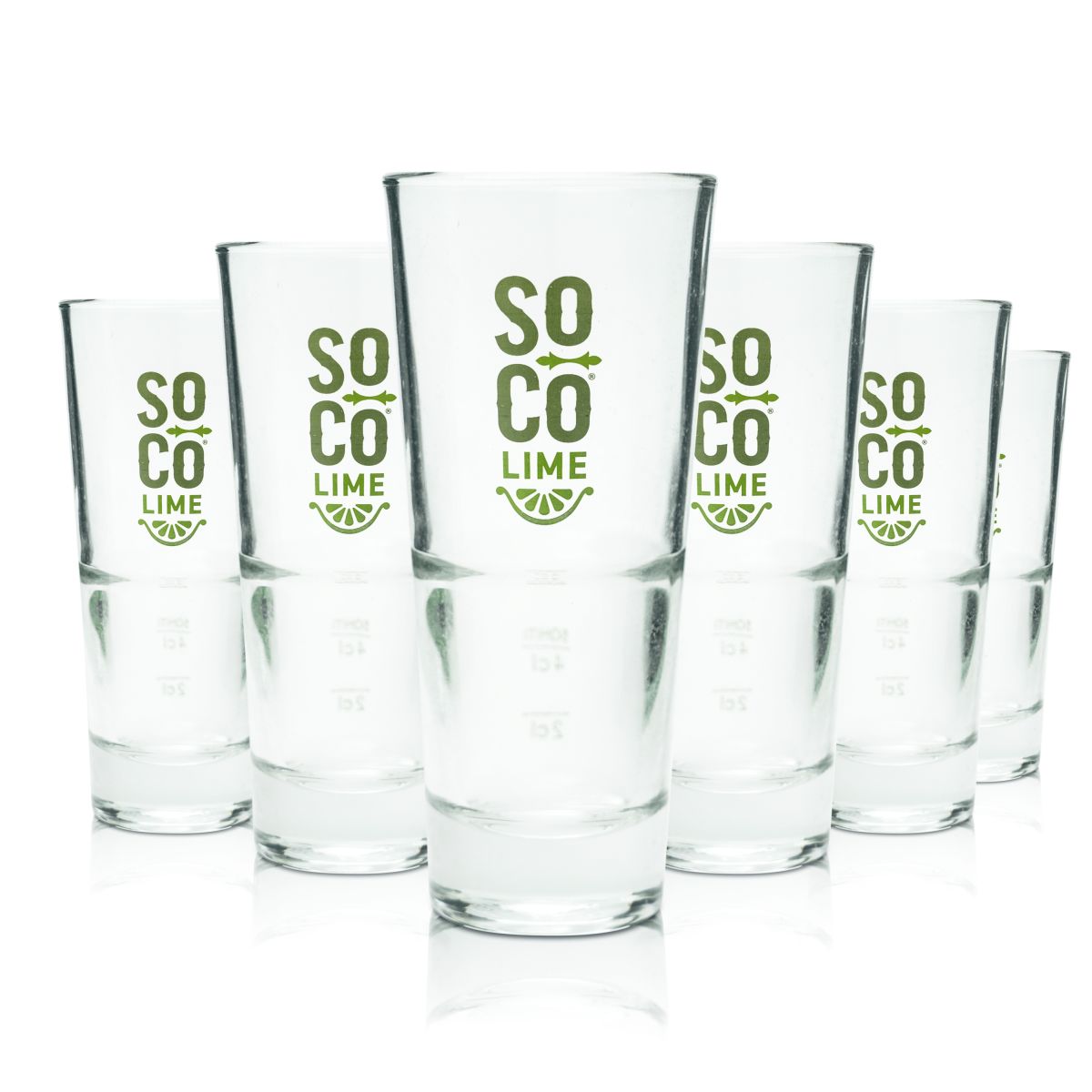 6x Soco Lime Longdrink Glass 0.3l Zestaw szklanek do koktajliSouthern Comfort