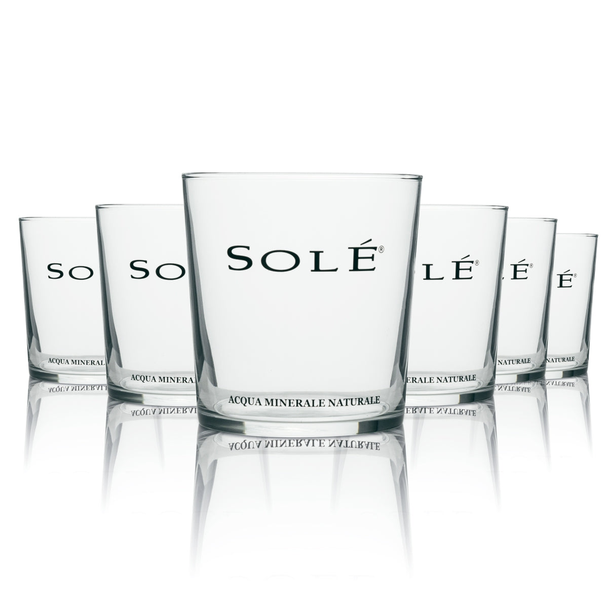 6x szklanka wody Solé Aqua Minerale Naturale 300ml