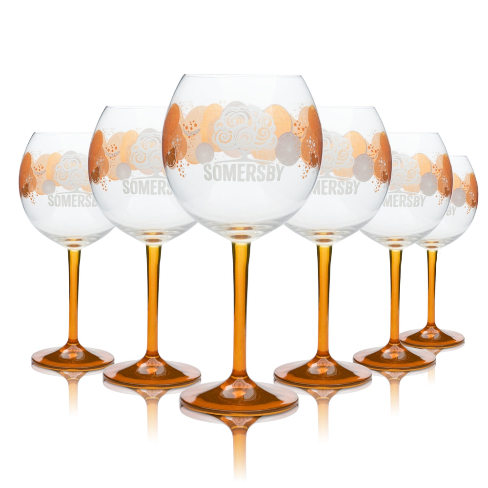 6x Somersby Cider Glass 0.6l Balonowe kieliszki do wina koktajlowego Longdrink Aperitif Glasses Bar